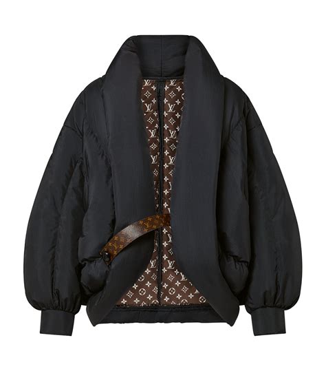 louis vuitton black puffer jacket|Louis Vuitton fuzzy jacket.